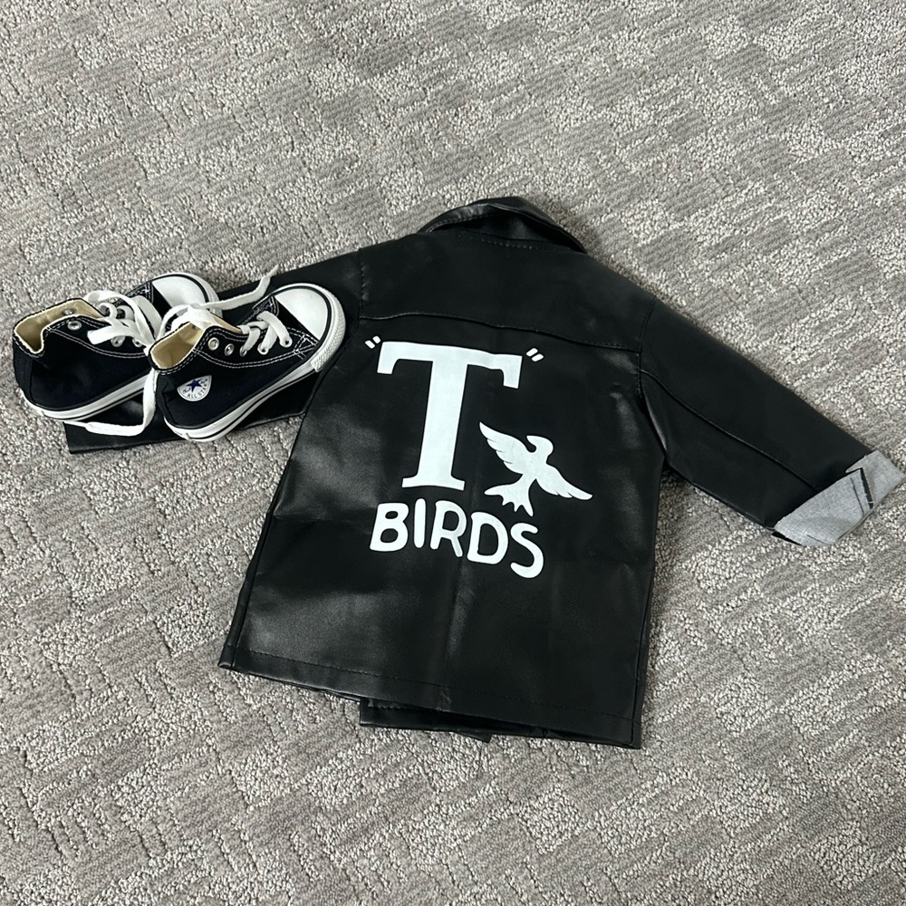 Grease T-Birds Jacket + NEW Converse Toddler Outfit Set 2T | 5C